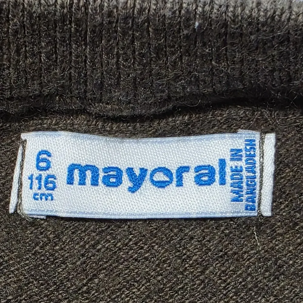 Mayoral Boys Size 6 Striped Knit Sweater Brown Gray Red Crewneck Cotton Blend